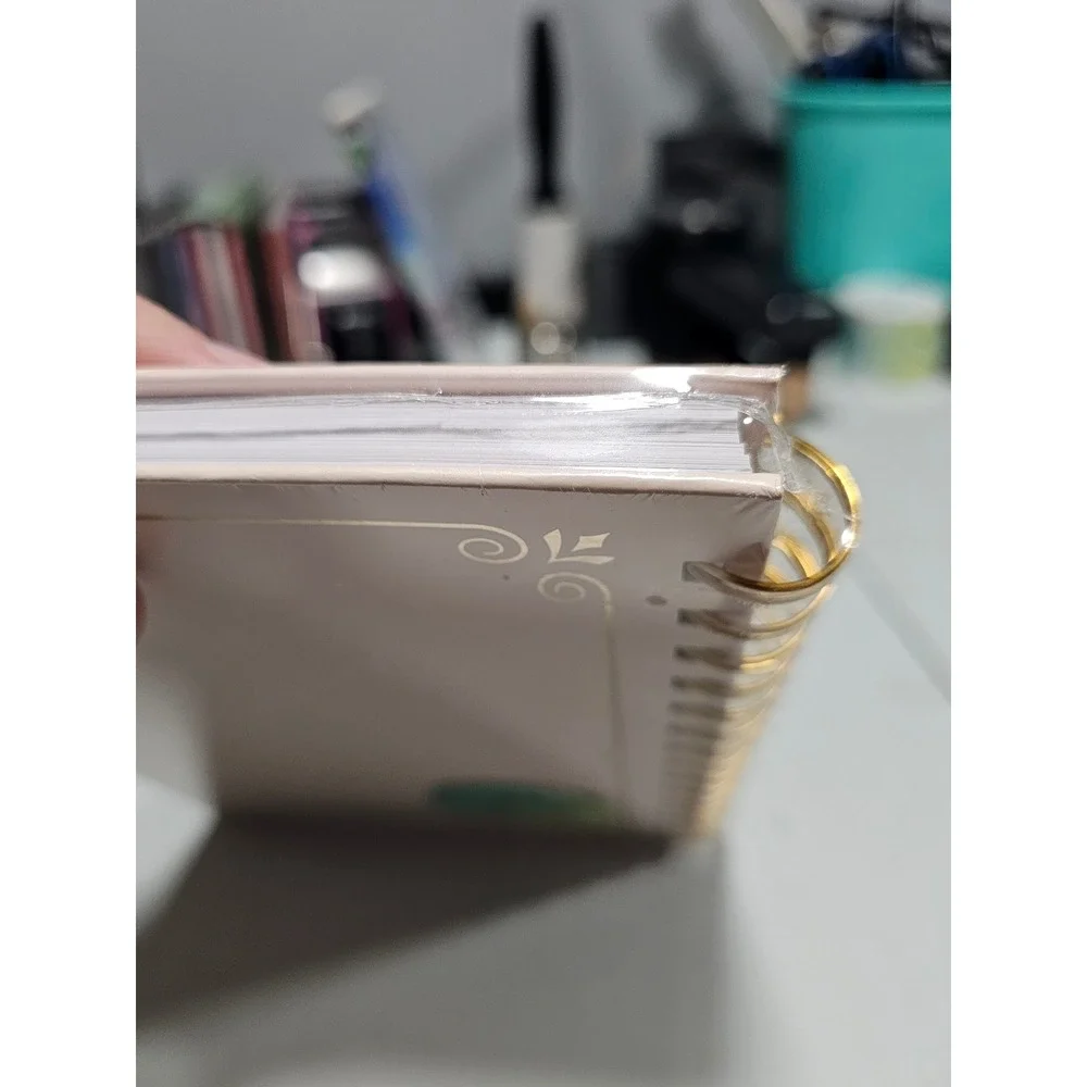 Designed by Looking Cream Gold Foil Floral Initial C Spiral Hardcover Notebook